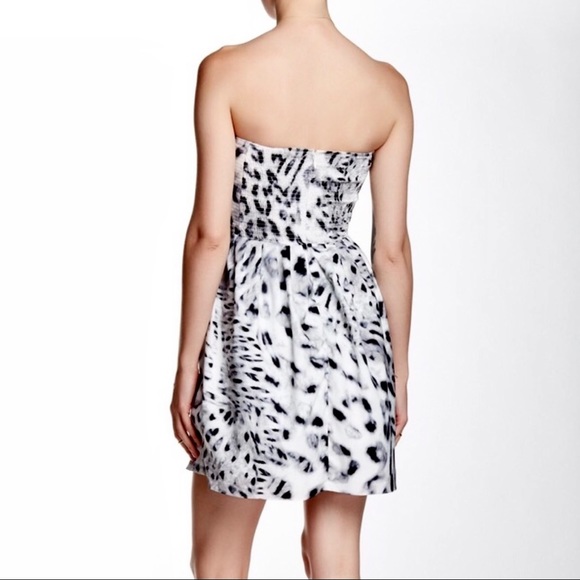 NEW PARKER LEOPARD PRINT STRAPLESS CORSET MINI DRESS - Picture 2 of 3